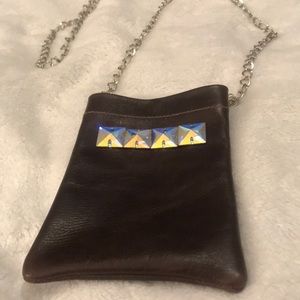Leather Purse W/ Swarovski Crystals
